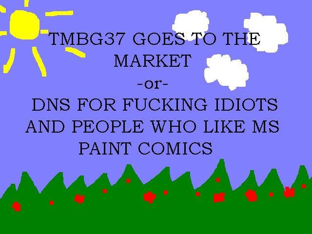 TMBG37 GOES TO THE MARKET
                                                         -OR-
                                                DNS FOR FUCKING IDIOTS AND PEOPLE WHO LIKE MS PAINT COMICS